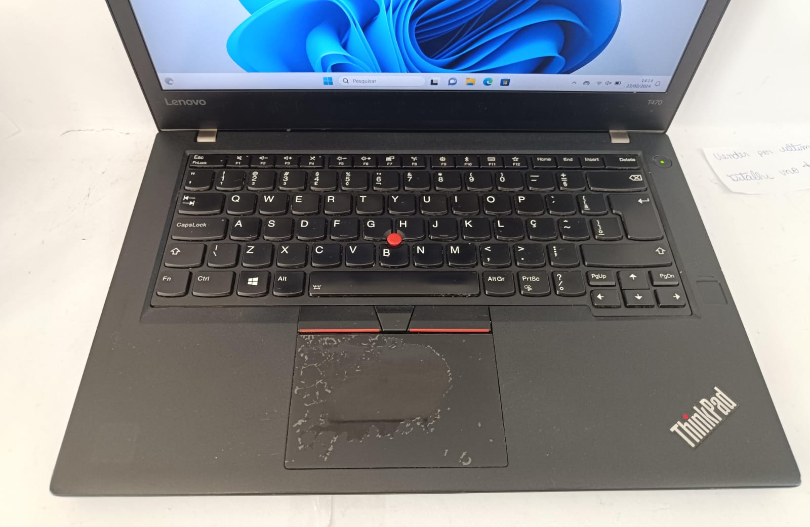 Notebook Lenovo, Thinkpad T470, Tela 14