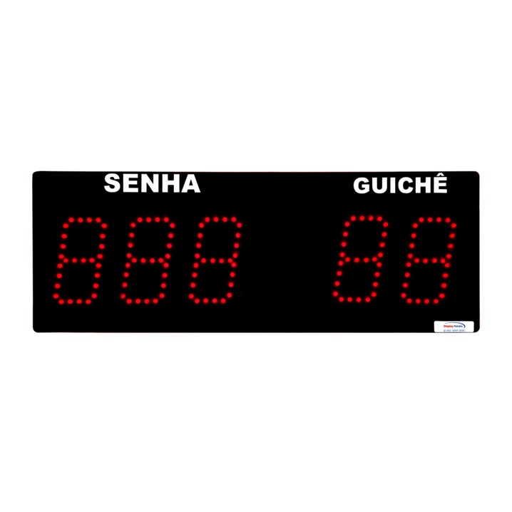 Painel Eletrônico de Senha Guichê - 5 Dígitos 100 mm - Código 4050