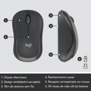 Teclado e Mouse Logitech MK295 Silent Wireless Combo - ABNT2 - 920-009793 - PC FLORIPA