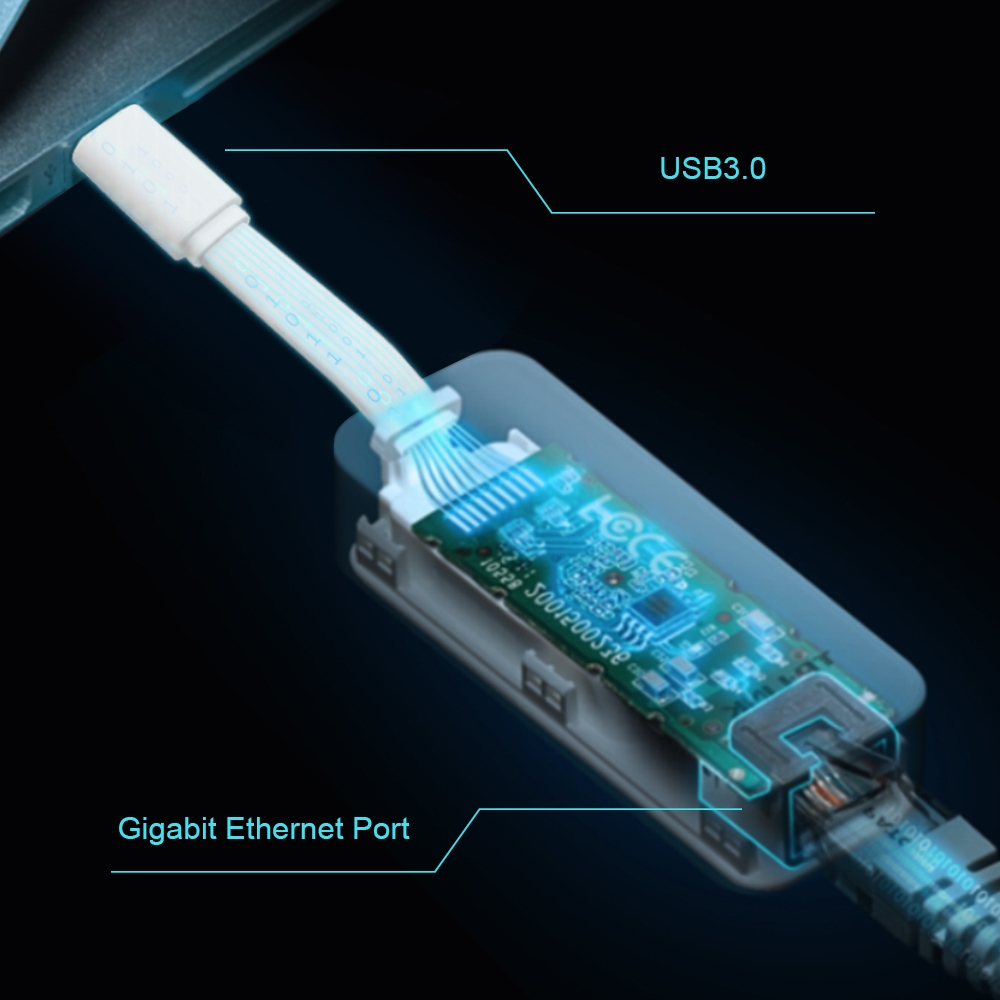 Adaptador USB C RJ45 TP-link UE300C Gigabit 3.0 V.1 - PC FLORIPA