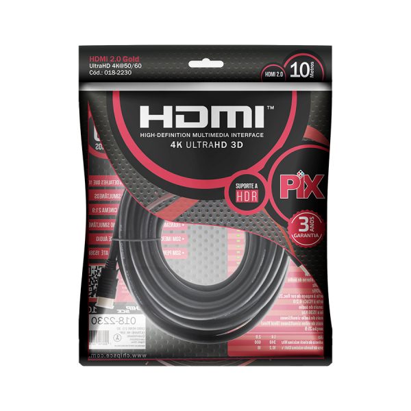 Cabo HDMI x HDMI Gold PIX ChipSCE - PC FLORIPA