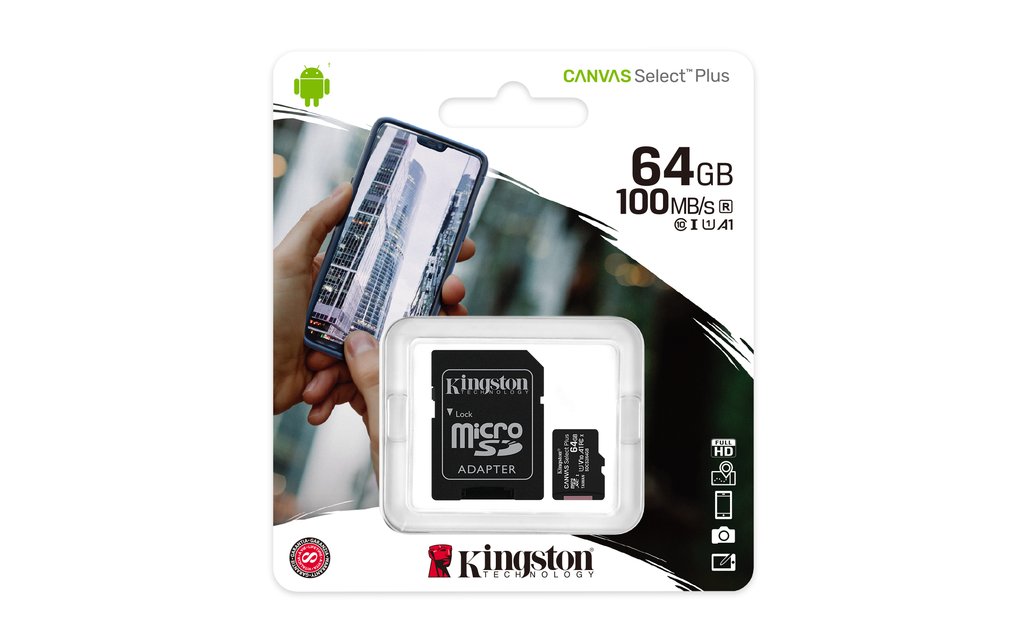 Cartão de Memória Kingston Canvas Select Plus MicroSD 64GB Classe 10 SDCS2/64GB - PC FLORIPA