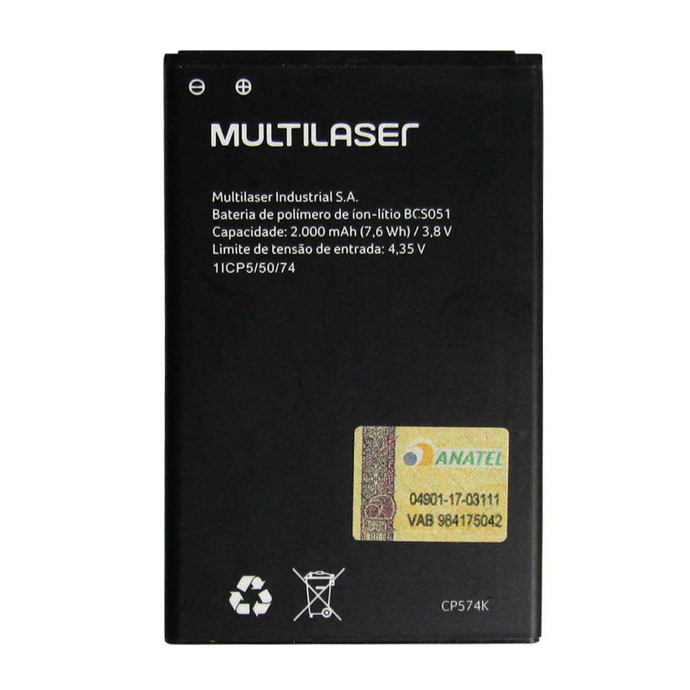 Bateria Bcs051 Multilaser MS50L S051 Mirage 62S 1005 2000Mah
