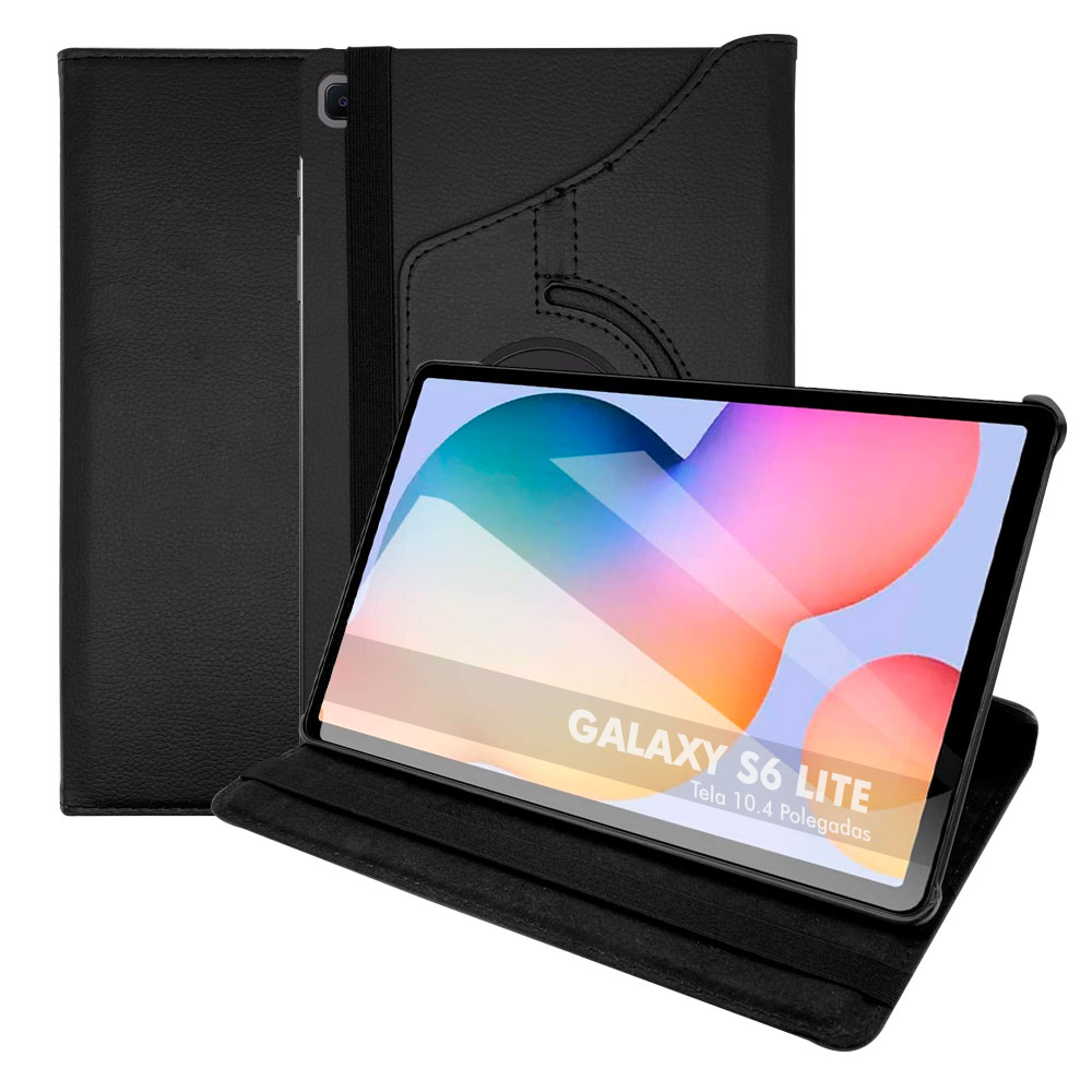 Capa Capinha Tablet Galaxy Tab S6 Lite P610 P615 10.4 Polegadas Couro Giratória Reforçada Premium