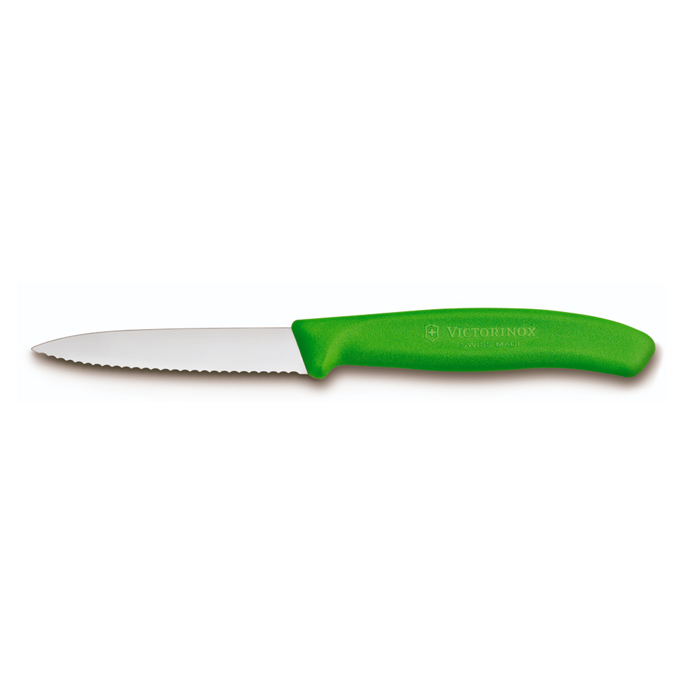Faca Victorinox verde serrilhada para legumes lamina 8 cm 6.7636.L114