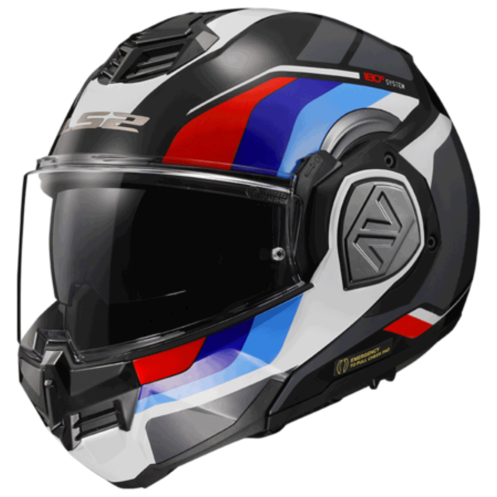 Capacete Articulado LS2 FF906 Advant Sport Preto Azul Vermelho Branco  - Nova Centro Boutique Roupas para Motociclistas