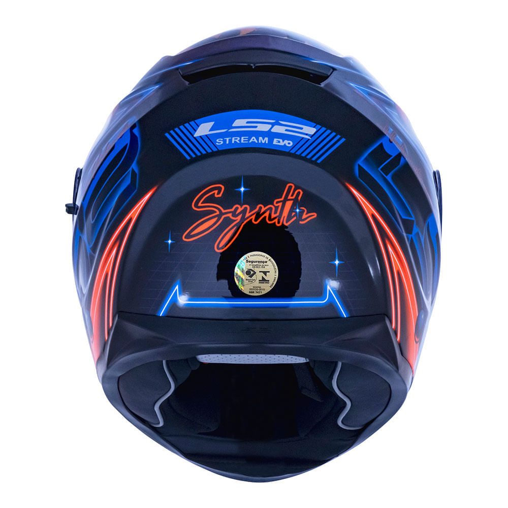 Capacete LS2 FF320 Stream Synth - Preto/Azul - Nova Centro Boutique Roupas para Motociclistas
