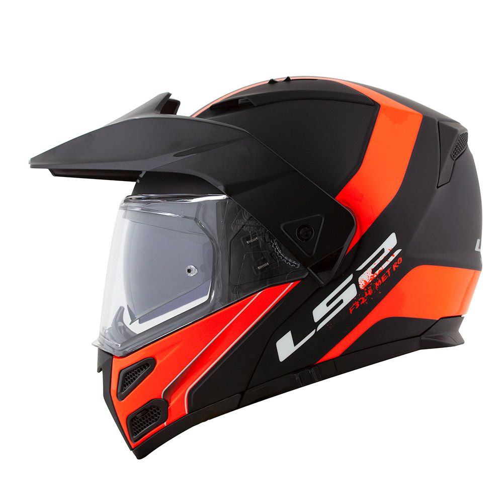 Capacete LS2 FF324 Metro Evo Rapid Black/Orange - Nova Centro Boutique Roupas para Motociclistas