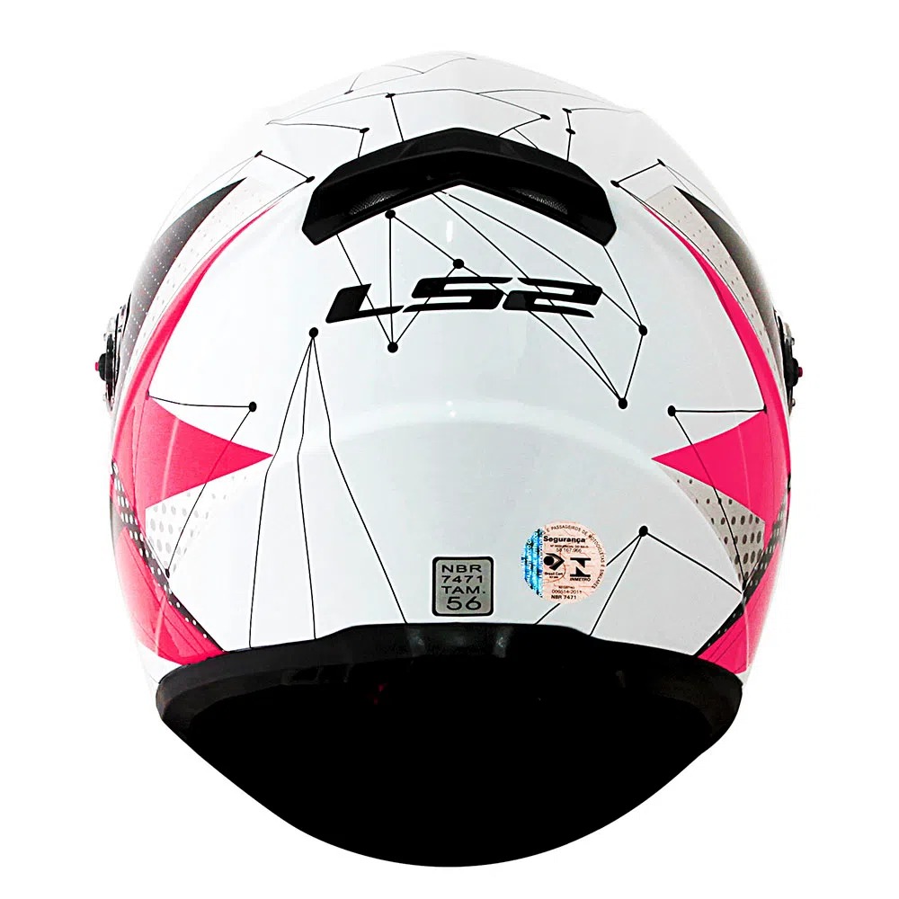 Capacete LS2 FF358 Brilliant - Branco/Pink (Feminino)  - Nova Centro Boutique Roupas para Motociclistas