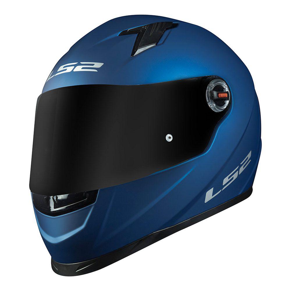 Capacete LS2 FF358 Monocolor Azul Fosco - LANÇAMENTO  - Nova Centro Boutique Roupas para Motociclistas