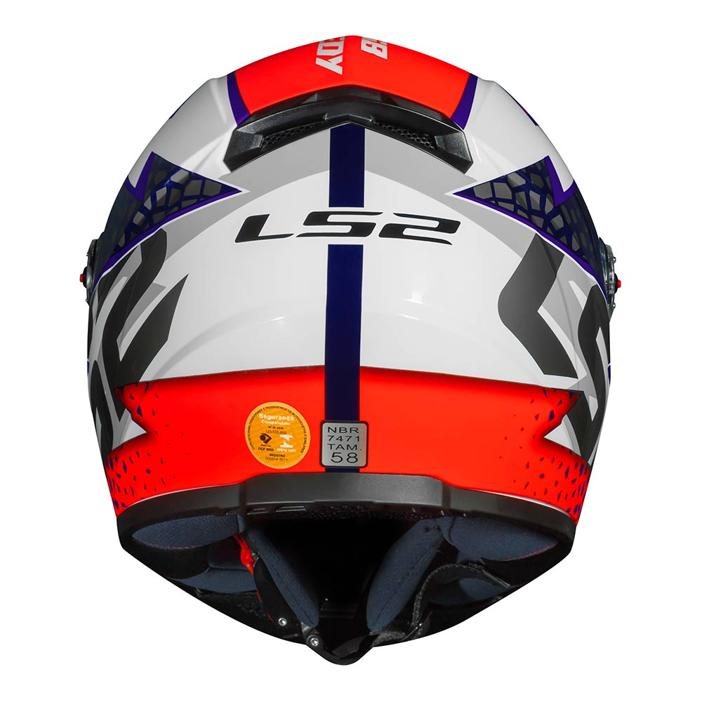 Capacete LS2 FF358 Speedy Branco Roxo Laranja - Nova Centro Boutique Roupas para Motociclistas