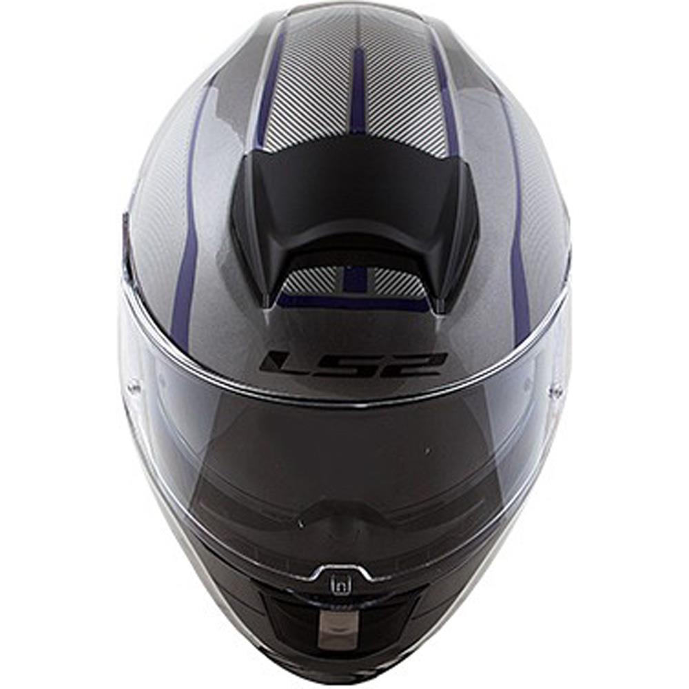 Capacete LS2 FF397 Vector Evo Aurora Branco/Azul  - Nova Centro Boutique Roupas para Motociclistas