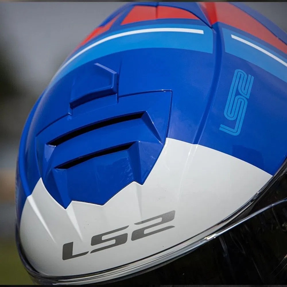 Capacete LS2 FF800 Slant Azul Vermelho  - Nova Centro Boutique Roupas para Motociclistas