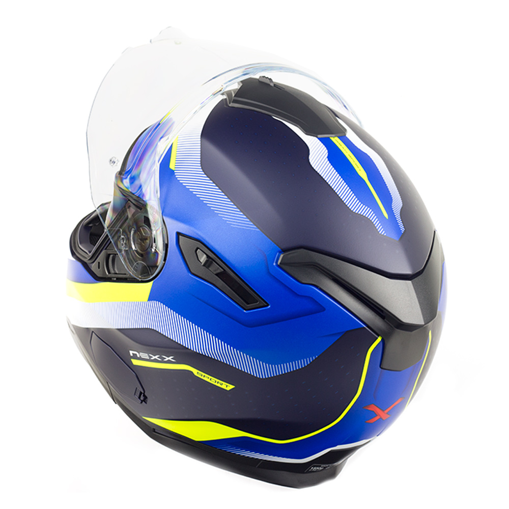 Capacete Nexx SX100 Mantik Azul/Amarelo Fosco + Pinlock - Nova Centro Boutique Roupas para Motociclistas