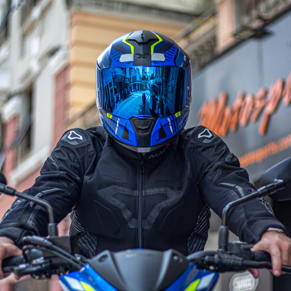 Capacete Nexx SX100R Skidder Azul Fosco  - Nova Centro Boutique Roupas para Motociclistas