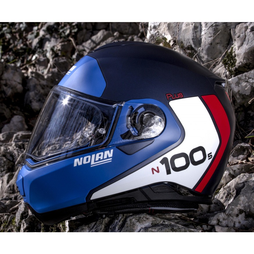 Capacete Nolan N100-5 Plus Distinctive - Azul Imperial (29) - c/ Viseira Interna - Nova Centro Boutique Roupas para Motociclistas