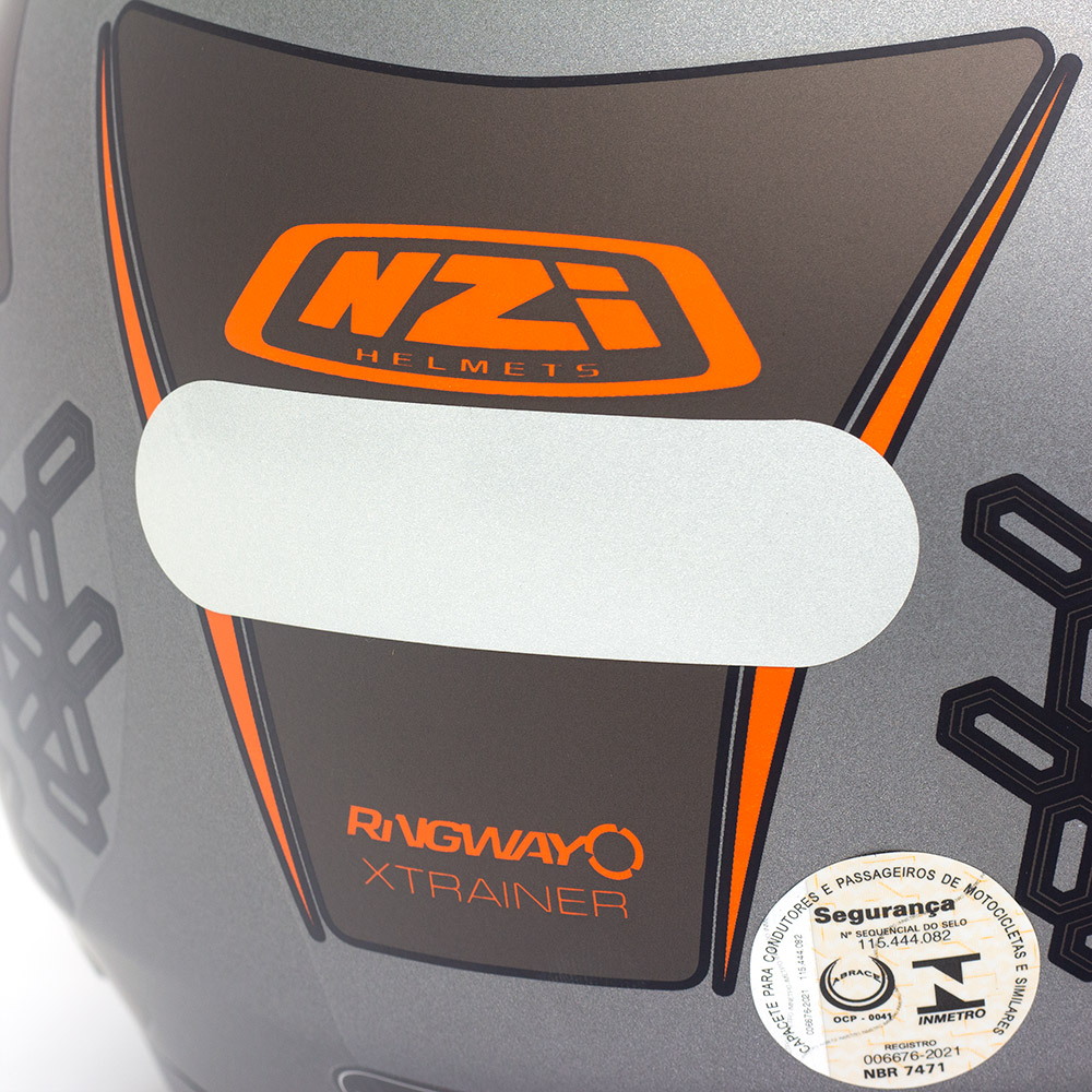 Capacete NZI Ringway - Xtrainer Cinza/Laranja Fosco (Aberto) - Nova Centro Boutique Roupas para Motociclistas