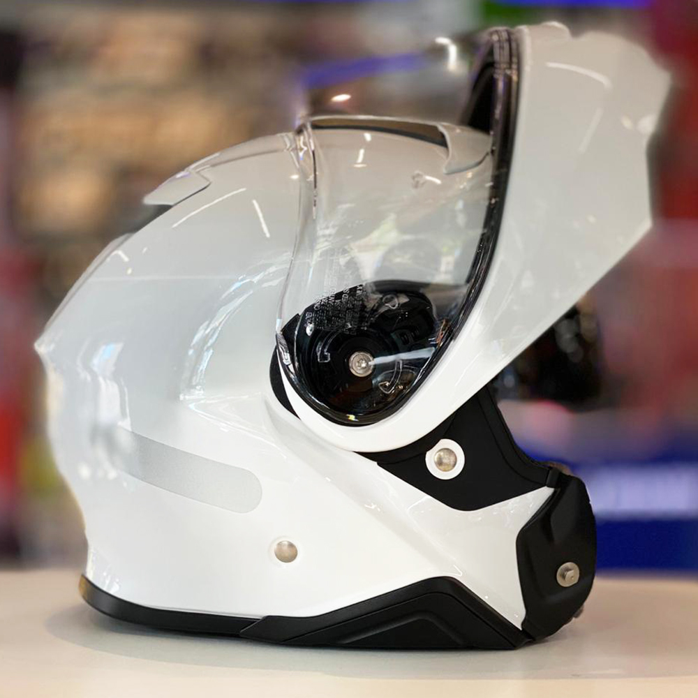 Capacete Shoei Neotec 2 Branco Brilho Escamoteável - Nova Centro Boutique Roupas para Motociclistas