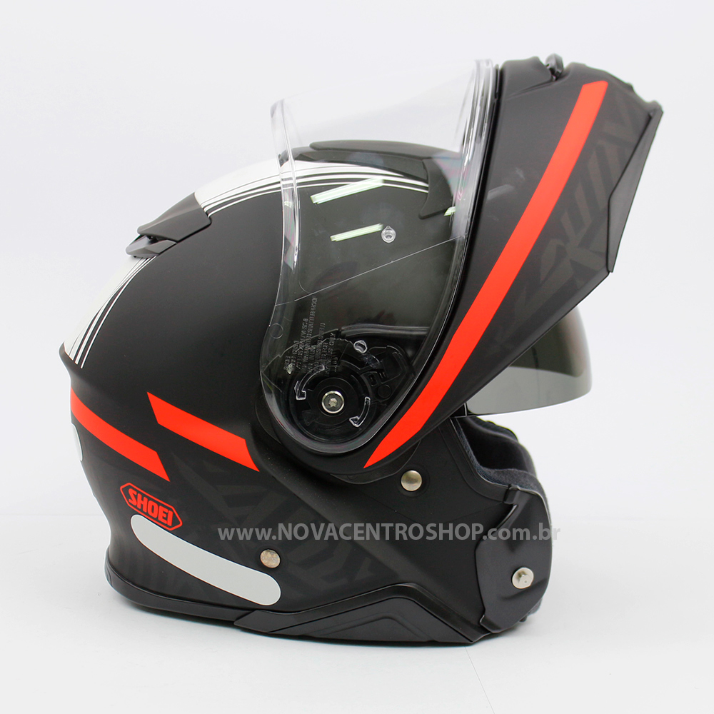 Capacete Shoei Neotec 2 - Separator - TC-5 - Preto/Branco/Vermelho - Escamoteável  - Nova Centro Boutique Roupas para Motociclistas