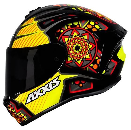 Capacete Axxis Draken Mystic Gloss Preto/Amarelo  - Nova Suzuki Motos e Acessórios