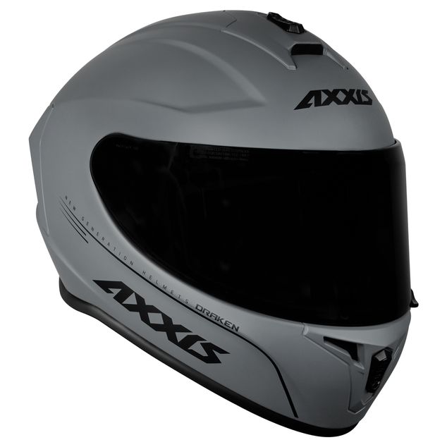 Capacete Axxis Draken Solid Mono Cinza  Fosco - Nova Suzuki Motos e Acessórios