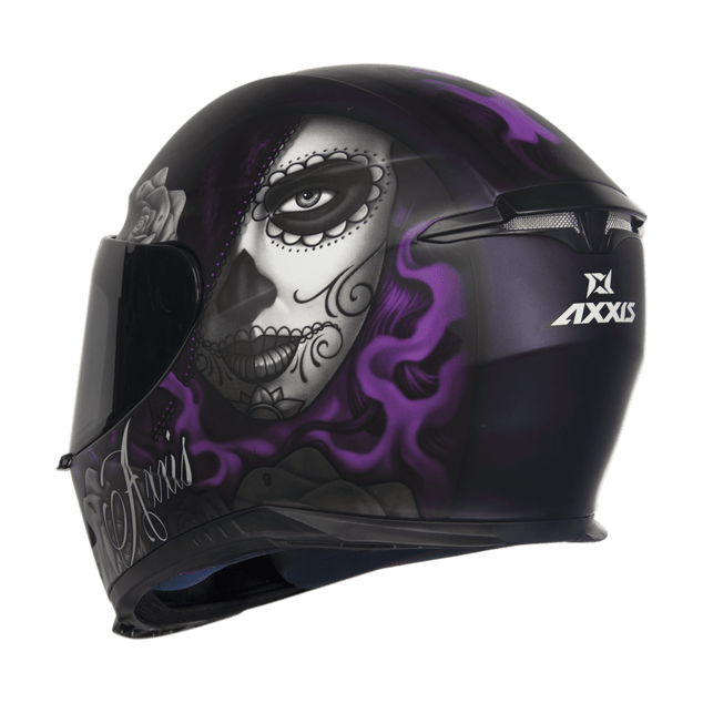 Capacete Axxis Eagle Lady Catrina Matt Violeta  - Nova Suzuki Motos e Acessórios
