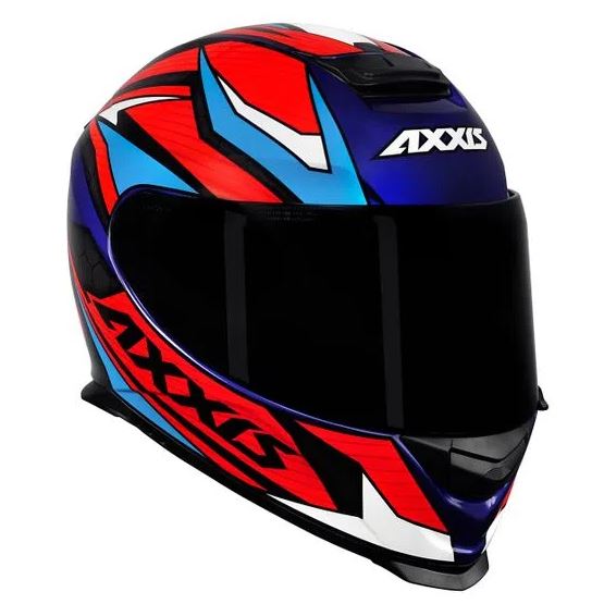 Capacete Axxis Eagle Power Gloss Azul/Vermelho - Nova Suzuki Motos e Acessórios