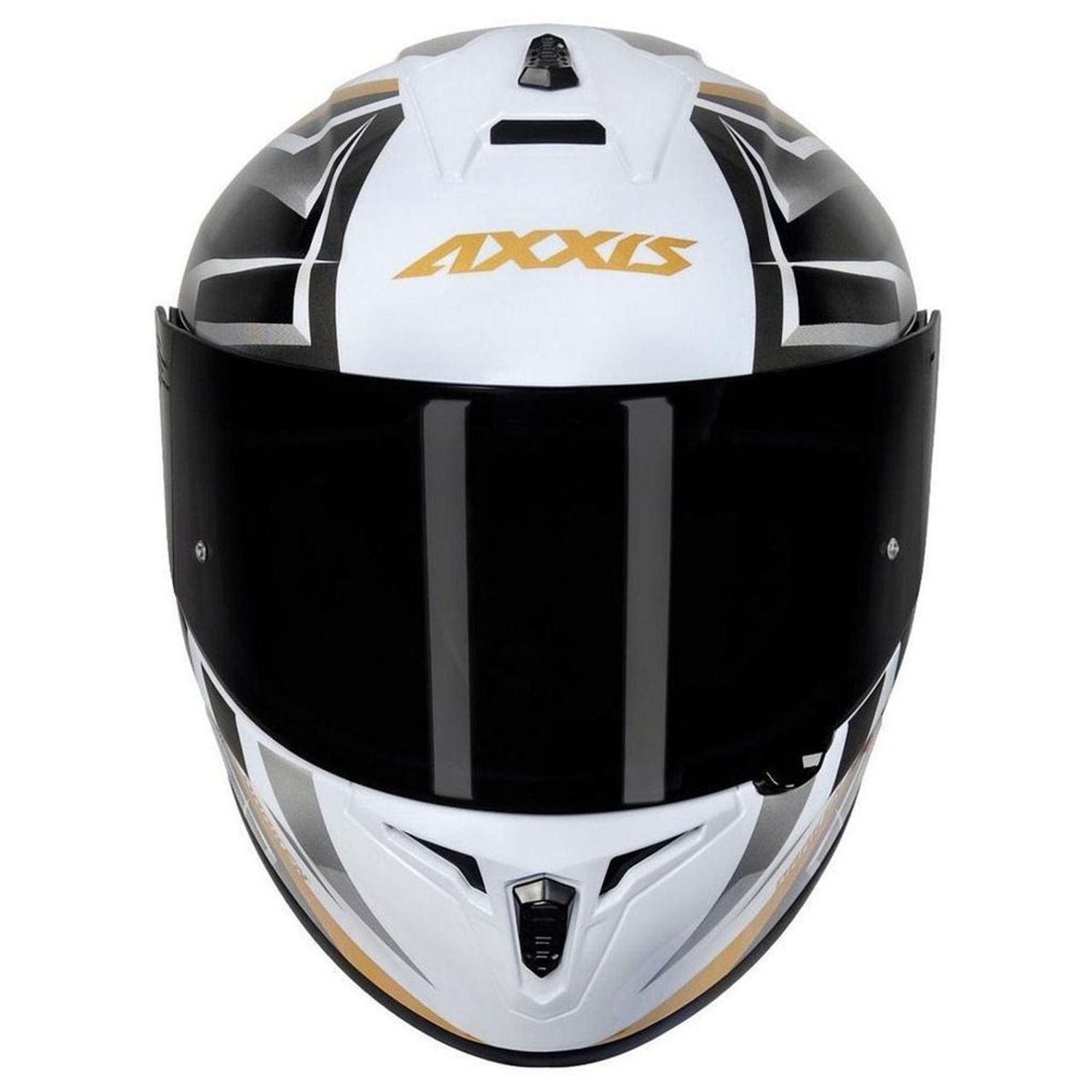 Capacete Axxis Vector Branco Dourado  - Nova Suzuki Motos e Acessórios