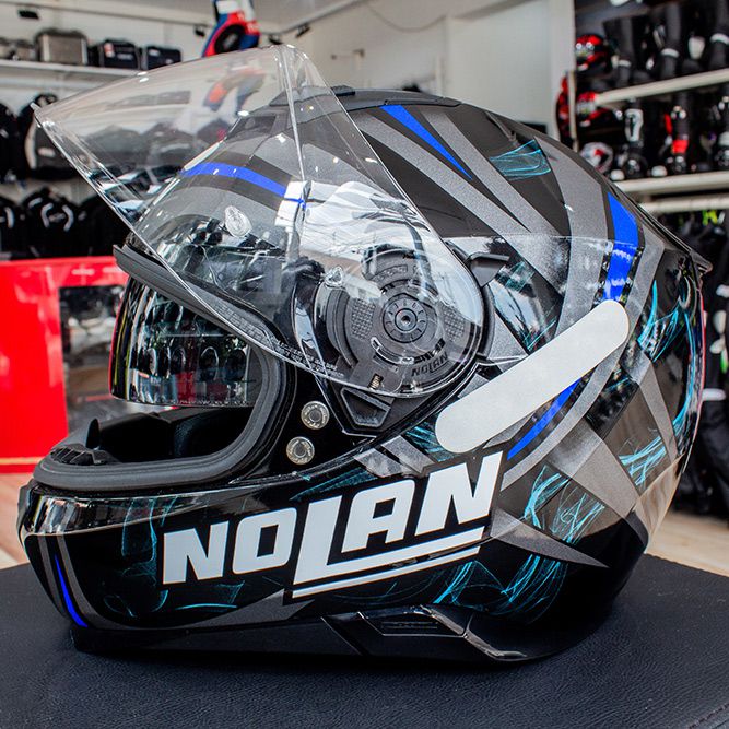 Capacete Nolan N87 Ledlight Glossy Blue C/ Viseira Solar - Ganhe Balaclava Exclusiva! (AGV K1 / K3 SV)  - Nova Suzuki Motos e Acessórios