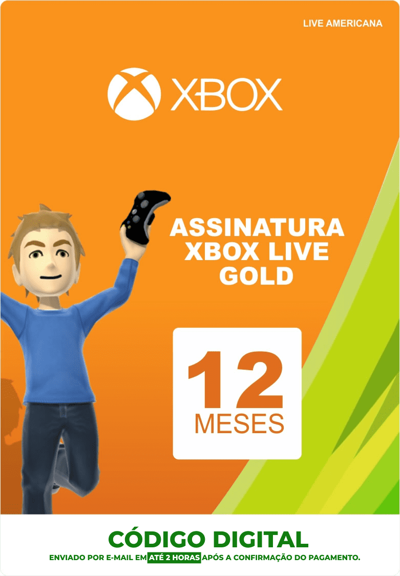 Xbox Live 12 Meses Gold Card (Live Americana)  - FastGames