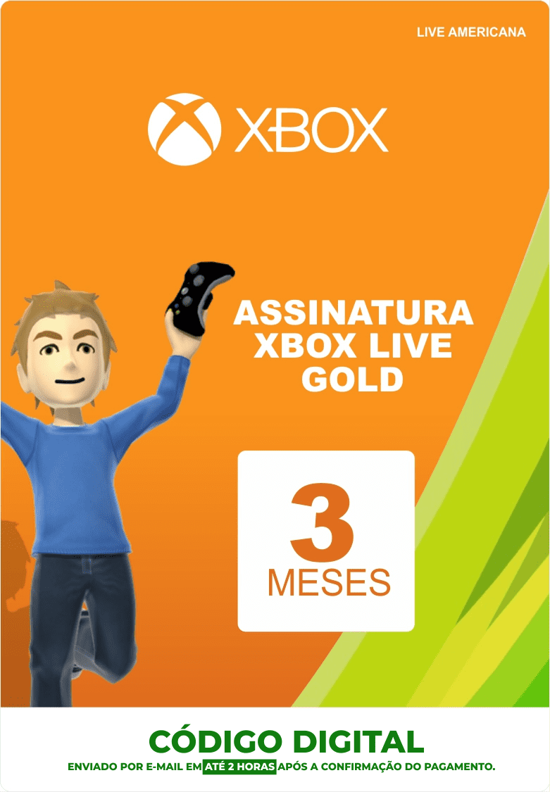 Xbox Live 3 Meses Gold Card (Live Americana)  - FastGames
