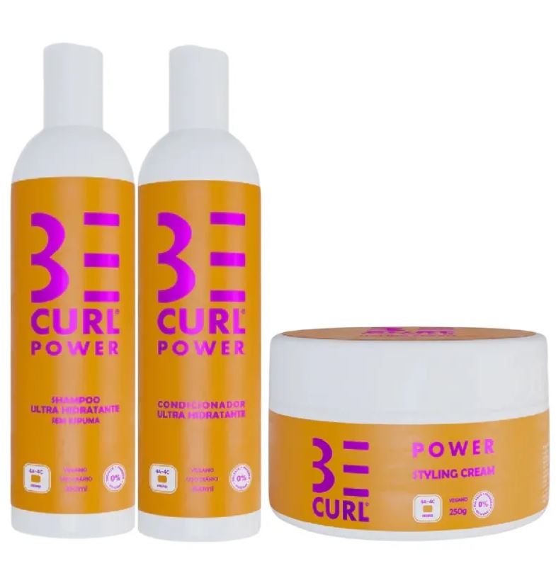 Kit Be Curl Power Shampoo + Condicionador + Styling