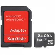 Cartão MicroSD Card com Adaptador SD - SanDisk - 8Gb