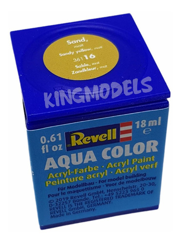 Tinta Revell - Aqua Color - Cod 36116 Sandy Yellow 18ml  - King Models