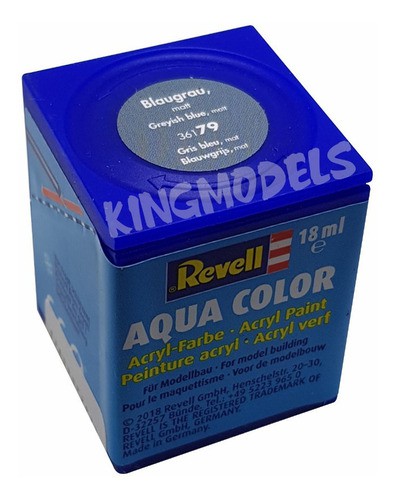 Tinta Revell - Aqua Color - Cod 36179 Greyish Blue 18ml - King Models