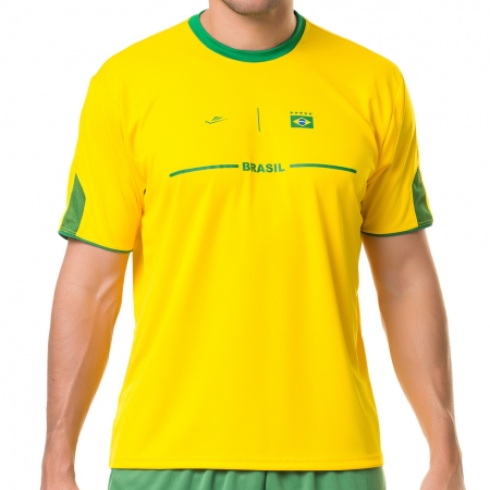 Camisa Masculina do Brasil Elite Amarela Plus Size