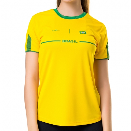 Camisa Feminina do Brasil Elite Amarela