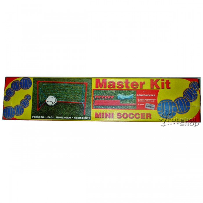 Kit Mini Soccer Trave Gol Caixão Master Rede