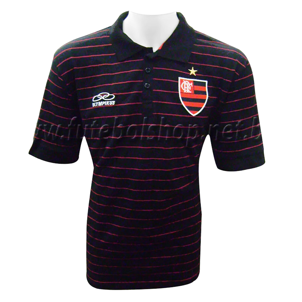 Camisa Polo Listrada Flamengo Rubro Negro - FL09003V