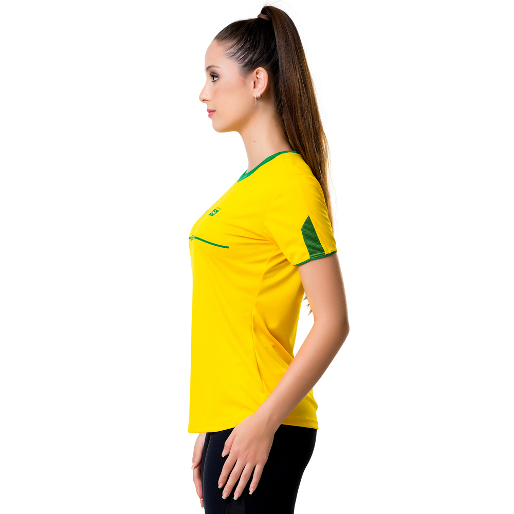 Camisa Feminina do Brasil Elite Amarela