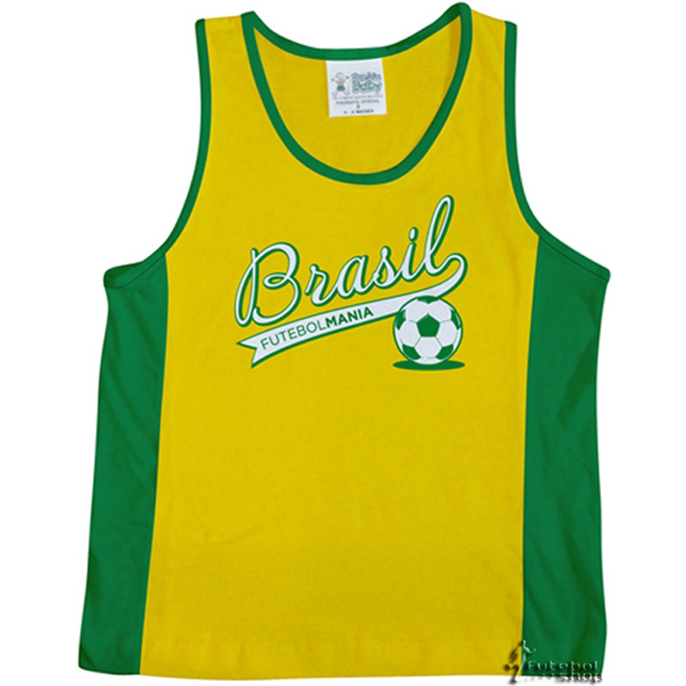 Camiseta Infantil do Brasil de Regata Malha Torcida Baby - 210