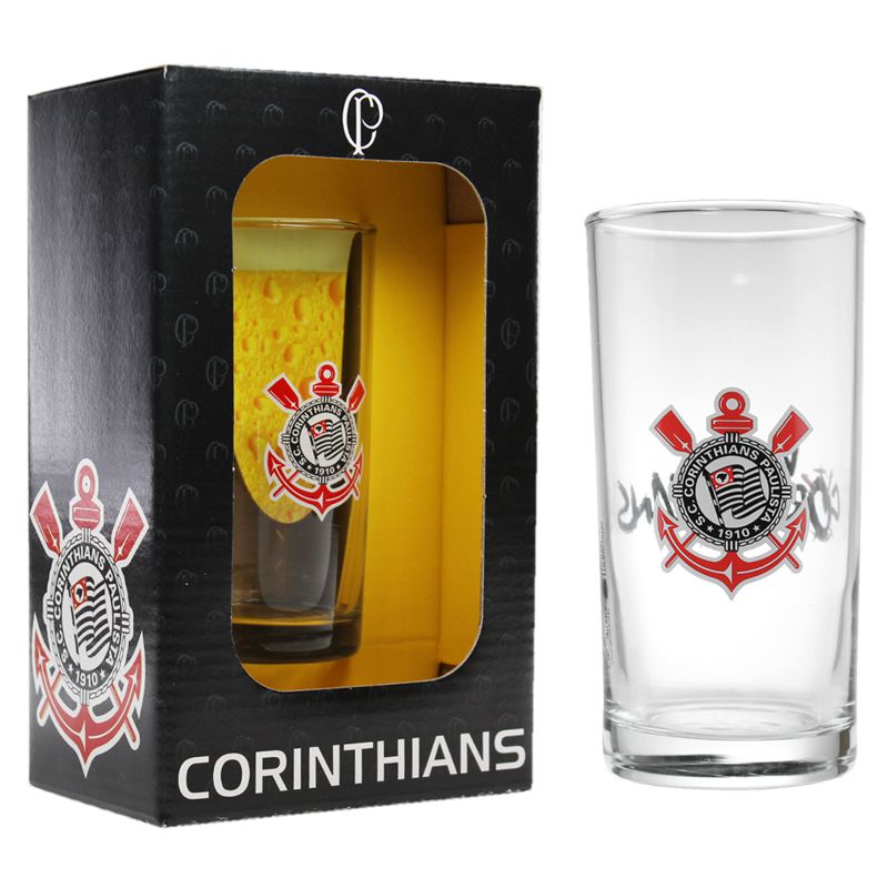 Copo Long Drink do Corinthians 300 ml em Caixa Personalizada