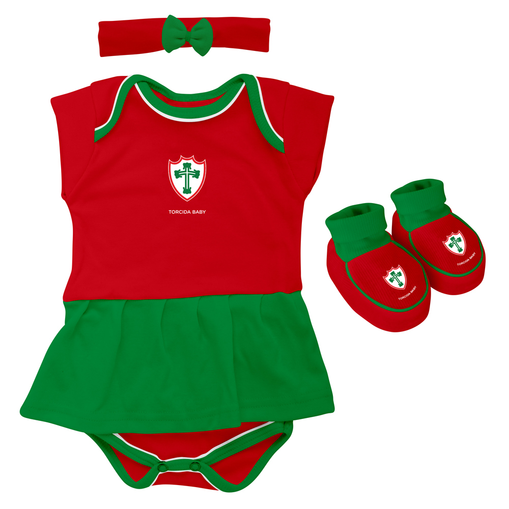 Kit 3 Peças Torcida Baby Body Menina Portuguesa - 033B