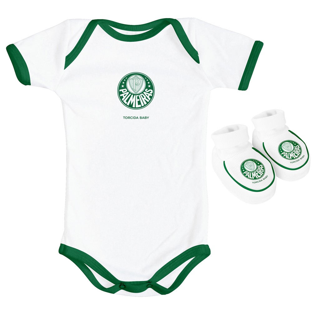 Kit Body + Pantufa para Bebê do Palmeiras Torcida Baby - 033