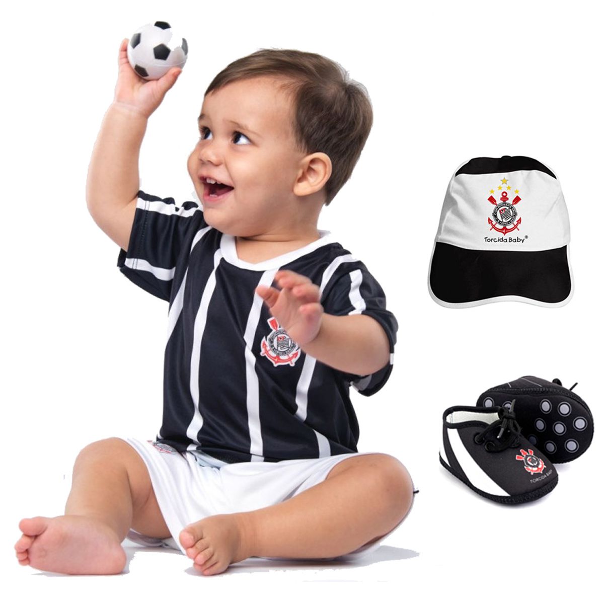 Kit Uniforme Bebê do Corinthians Torcida Baby - 015s