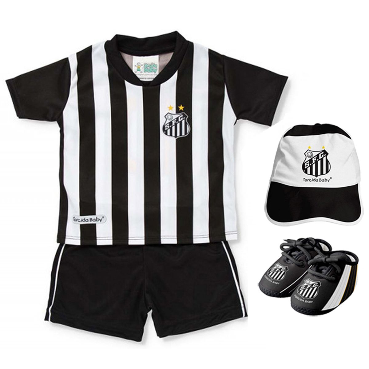 Kit Uniforme Bebê do Santos Torcida Baby - 015s