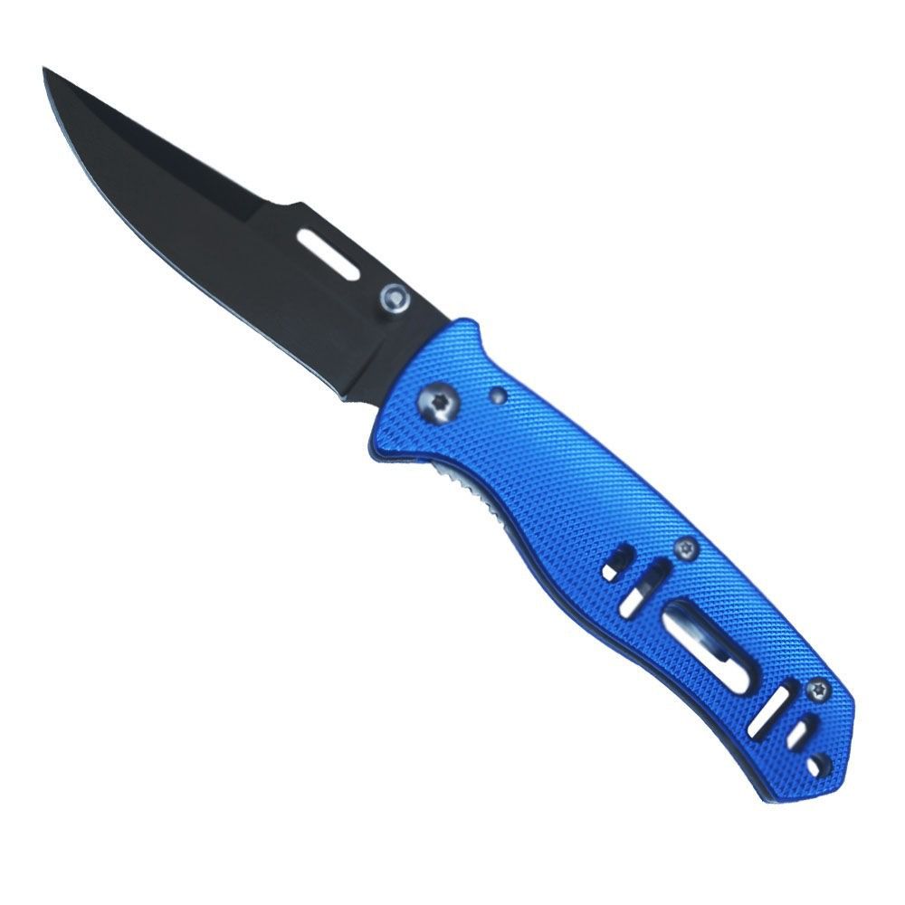 Canivete lâmina 8,7cm cabo alumínio azul thunder 17cm Nautika - Mix Eletro