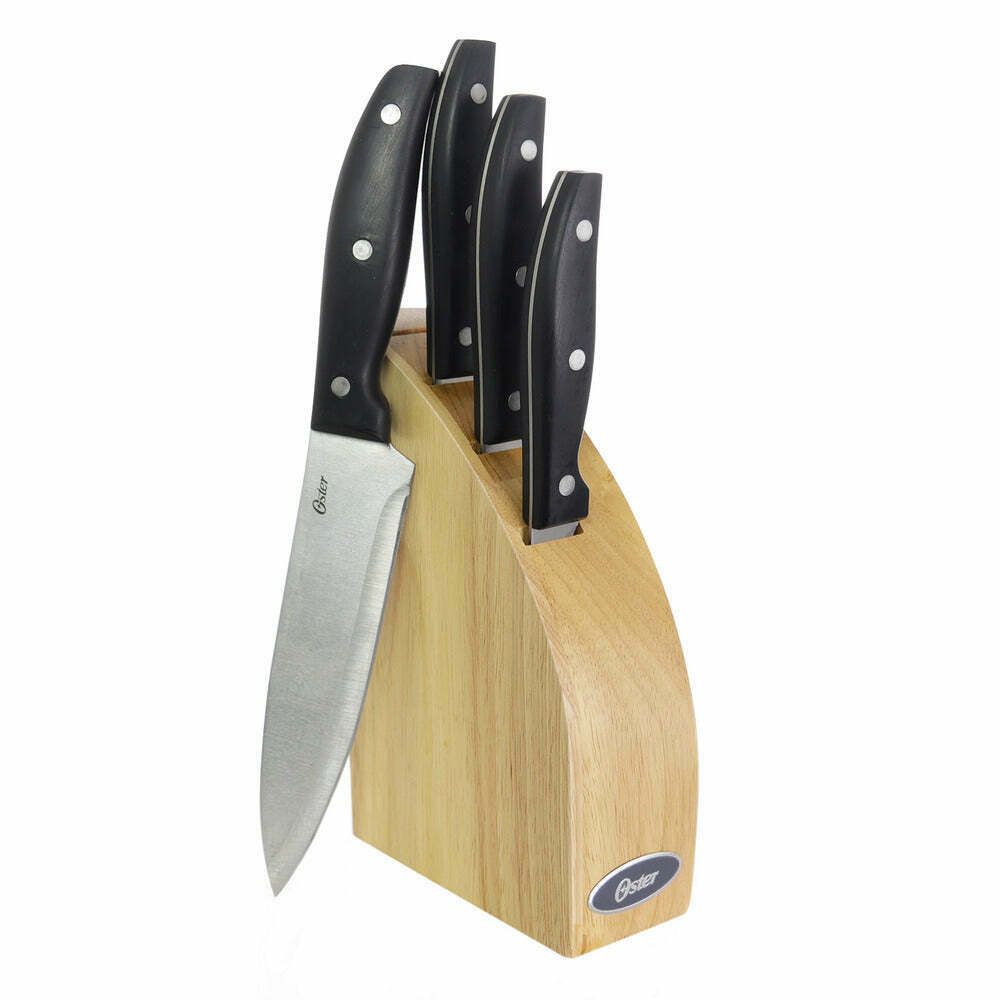 Conjunto de 4 facas cozinha multiuso Santoku e cepo Oster - Mix Eletro