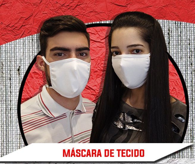 Máscara De Proteção Reutilizável em Tecido duplo 100% algodão anatômica Branca - Mix Eletro