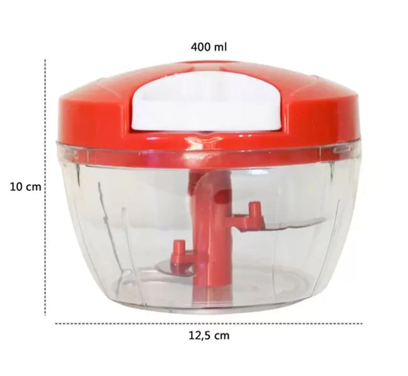 Miniprocessador Triturador De Alimentos Manual 3 Lâmina 500ml vermelho  - Mix Eletro